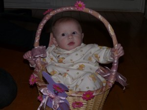 in her Easter basket