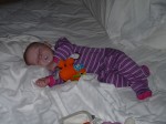 She fell asleep on the big bed...I guess it was nap time.