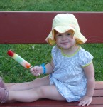 Having a popsicle after a long day on Toronto Island.