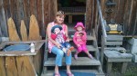 Enjoying a snack with Grammie at the camp